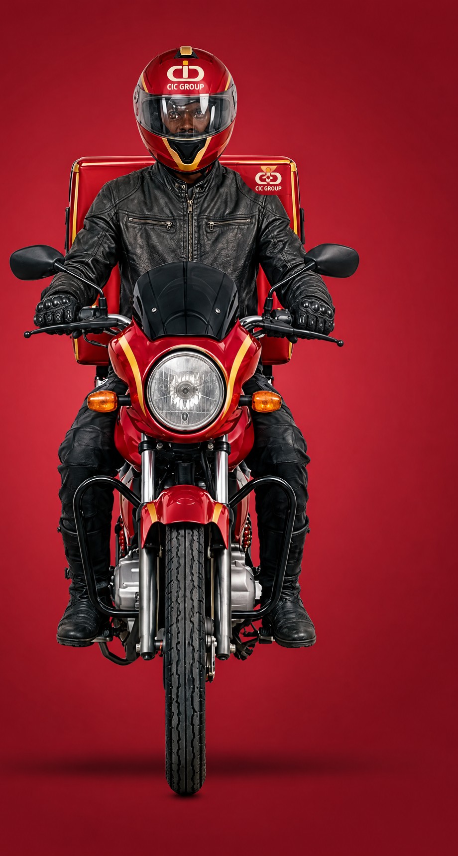 A CIC Insurance rider ready to deliver your order