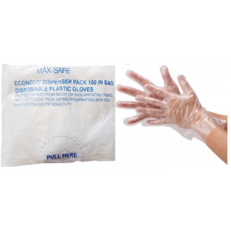PLASTIC DISPOSABLE GLVOES 100S
