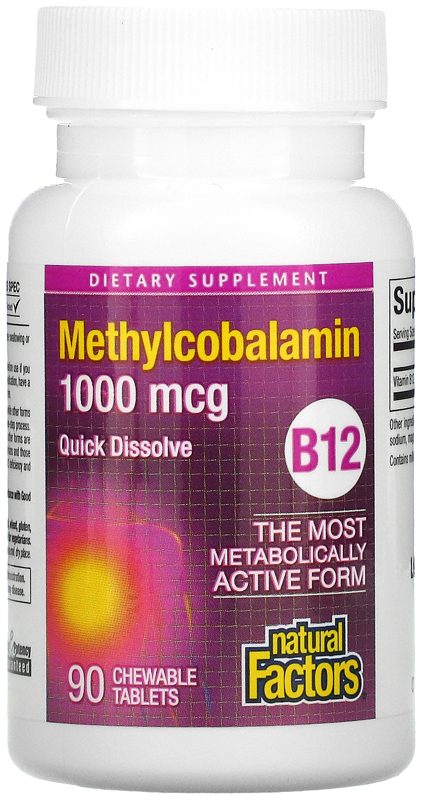 NATURAL FACTORS B12 METHYLCOBALAMIN 1000MCG 90S(P1) 