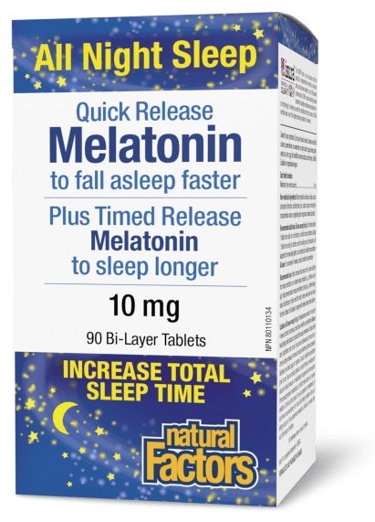 NATURAL FACTORS MELATONIN 10MG BILAYER 90S 