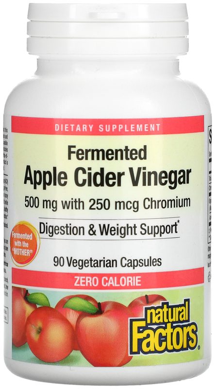 NATURAL FACTORS APPLE CIDER VINEGAR 500MG CAPS 90S(P1)