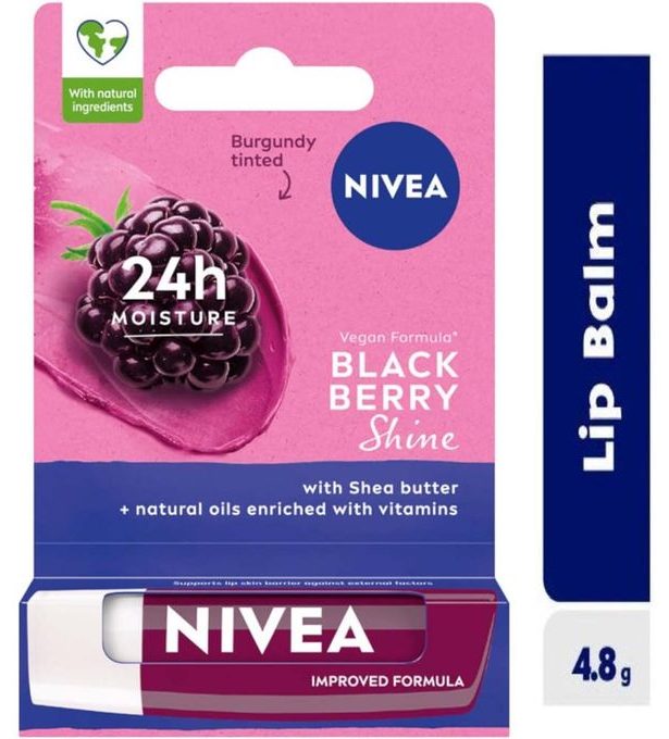 NIVEA LIPBALM BLACKBERRY FRUITY SHINE 4.8G