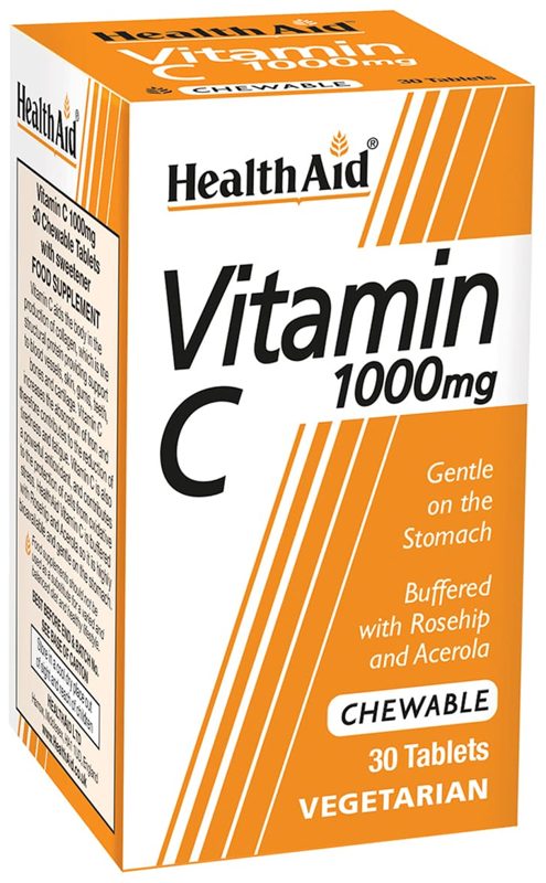 HEALTH AID CHEWABLE VITAMIN C 1000MG 30'S (p1)