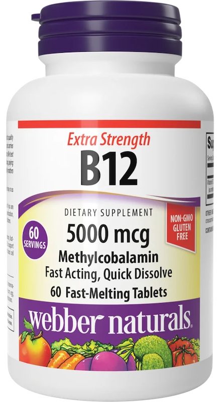 WEBBER NATURALS B12 METHYLCOBALAMIN 5000MCG 60S(P1)
