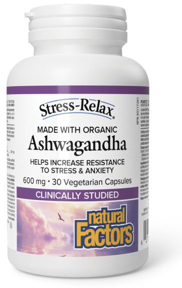 NATURAL FACTORS ASHWAGANDHA 600MG CAPS 30'S(p1)