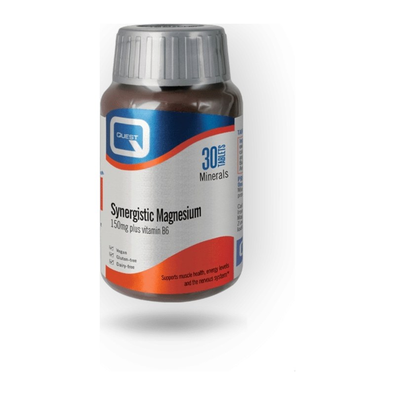 QUEST SYNERGISTIC MAGNESIUM 150MG + VITAMIN B6 TABS 30S(P1)
