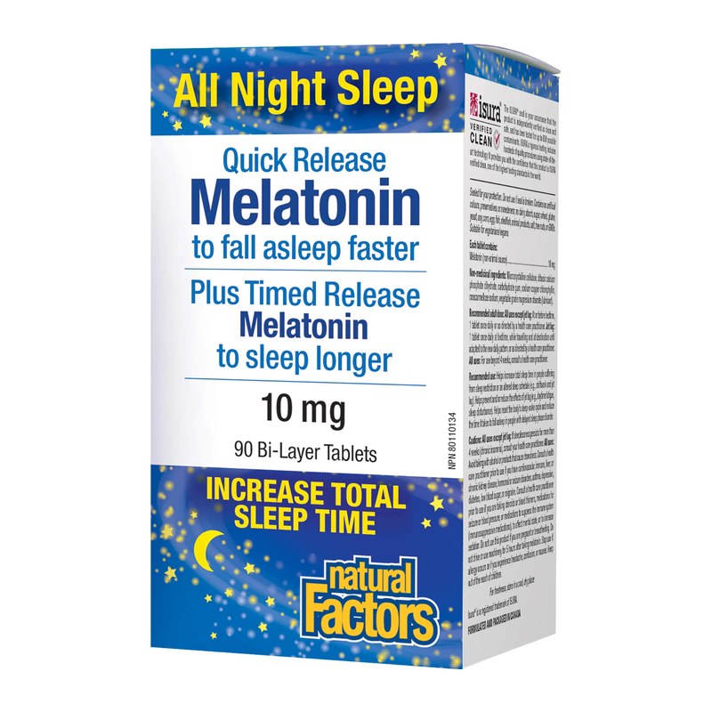 NATURAL FACTORS MELATONIN 10MG BILAYER 90S 
