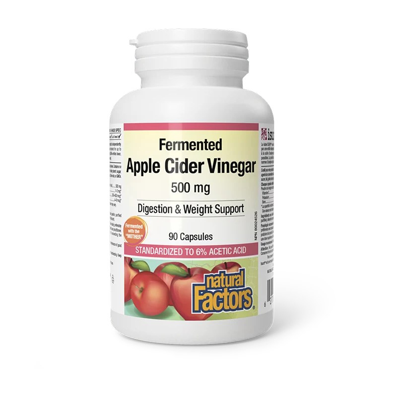 NATURAL FACTORS APPLE CIDER VINEGAR 500MG CAPS 90S(P1)